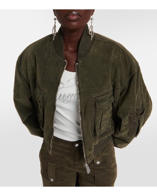 Blumarine Green Velvet Bomber Jacket