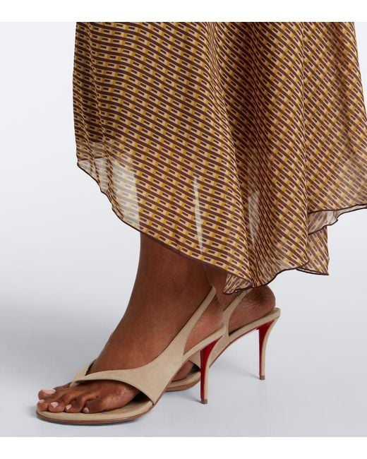 Christian Louboutin Natural Miss Z Suede Thong Sandals
