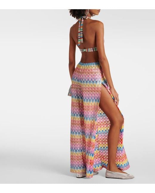 Missoni Zigzag Cotton-Blend Lame Jumpsuit in Red | Lyst