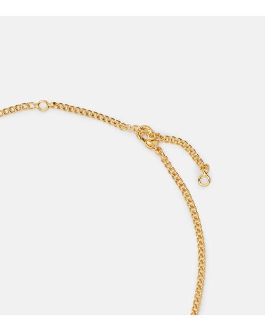 Khaite Metallic Lotus Small-Plated Pendant Necklace