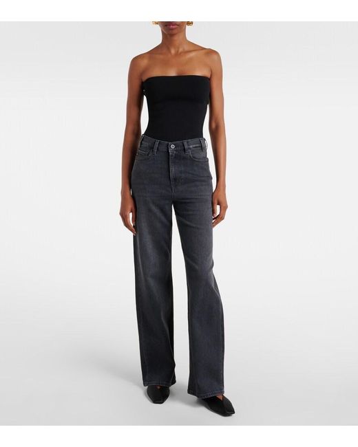 AG Jeans Blue New Baggy Mid-Rise Wide-Leg Jeans