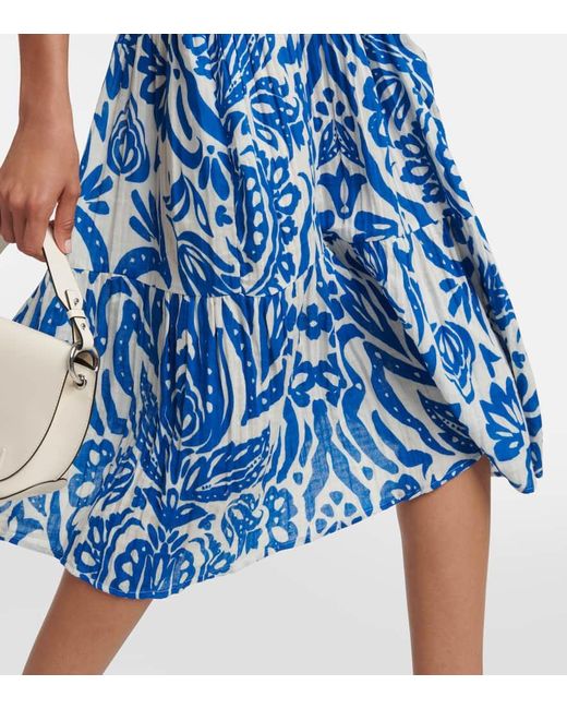 Velvet Blue Madilyn Printed Cotton Midi Dress
