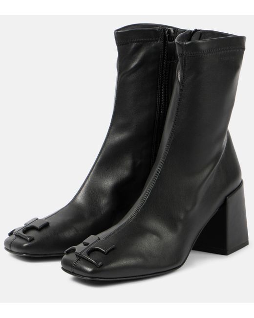 Courreges Black Reedition Ac Faux Leather Ankle Boots