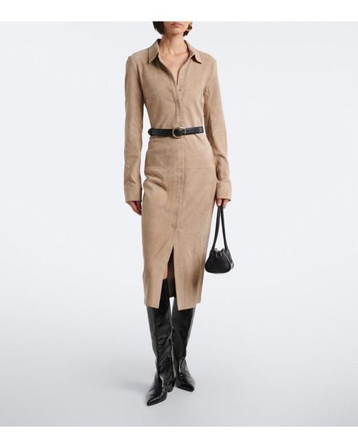 Stouls Natural Becky Suede Shirt Dress