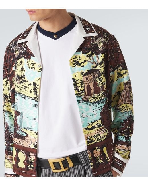 Versace Multicolor Printed Silk Shirt for men