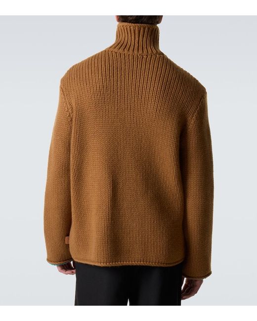 Loewe Brown Wool Turtleneck Sweater for men