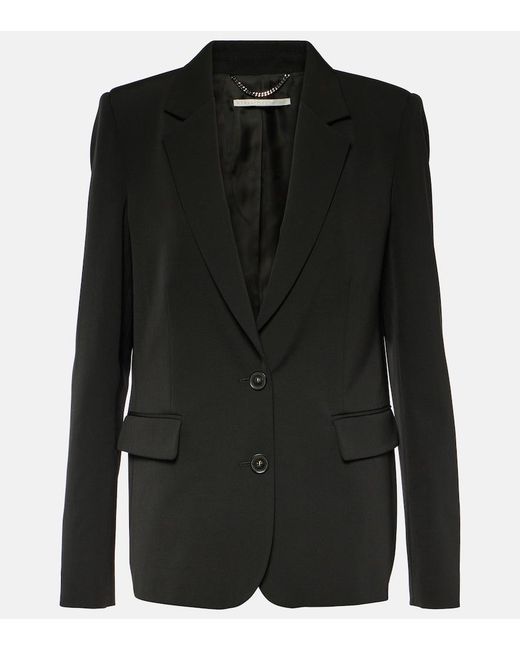 Stella McCartney Black Single-Breasted Wool Blend Blazer