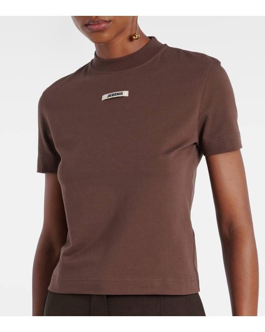 Top De Jersey En Mezcla Algodon Con Logo Jacquemus de color Brown