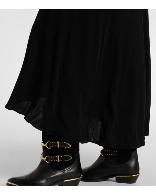 Isabel Marant Black Nejma Gathered Midi Dress
