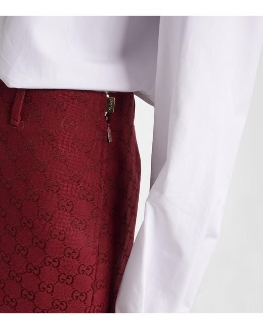 Gucci Red Original Gg Canvas Mini Skirt