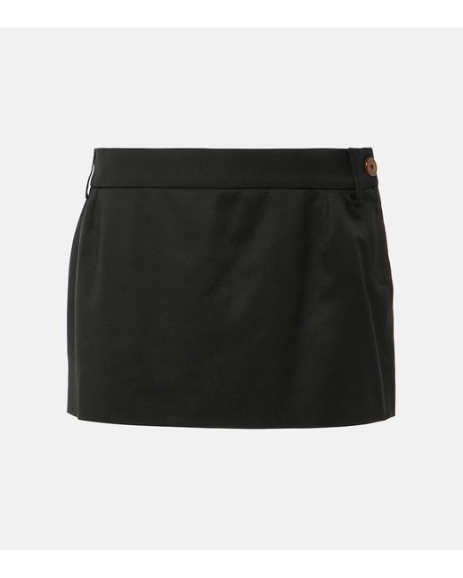 Vivienne Westwood Black Low-Rise Wool Miniskirt