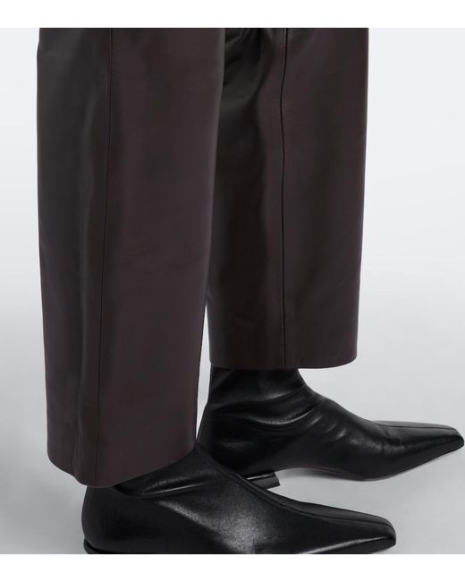 Loulou de Saison Black Cobe Leather Straight Pants