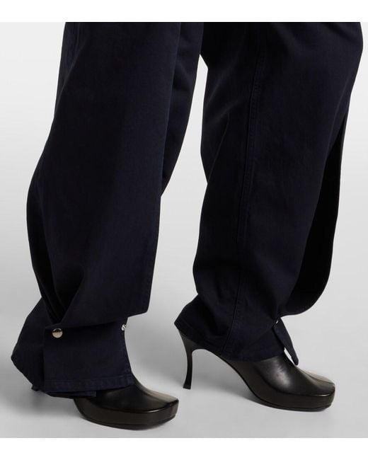 Jean Paul Gaultier Blue Low-Rise Wide-Leg Jeans