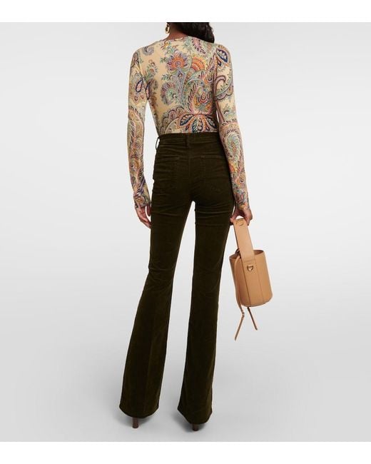 FRAME Black Le Slim Palazzo High-Rise Corduroy Flared Pants