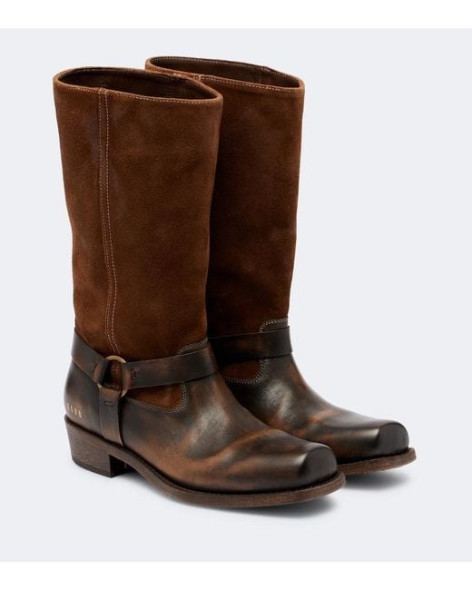 Golden Goose Deluxe Brand Brown Biker Leather Mid-Calf Boots