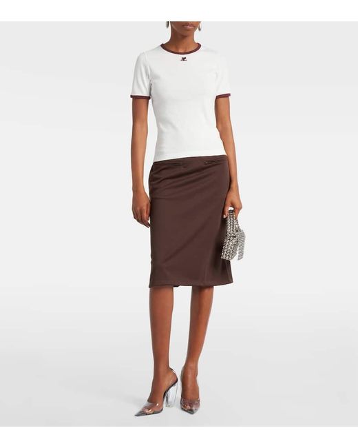 Courreges White T-Shirt Signature Aus Baumwolle