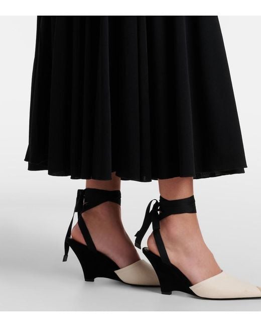 Jacquemus Black Abiha Gathered Jersey Midi Dress