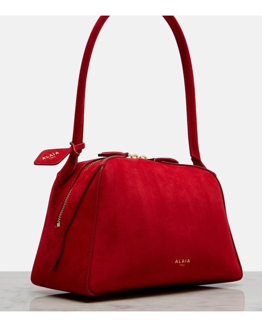 Alaïa Red Le Bouledogue Small Suede Shoulder Bag