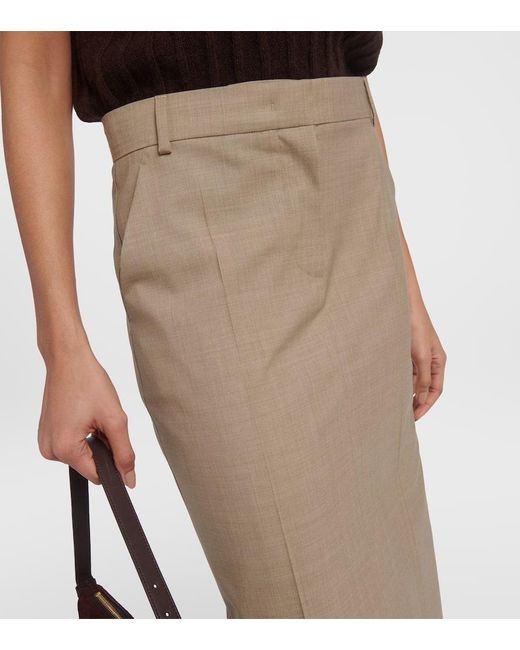 Max Mara Natural Maxirock Circe Aus Schurwolle