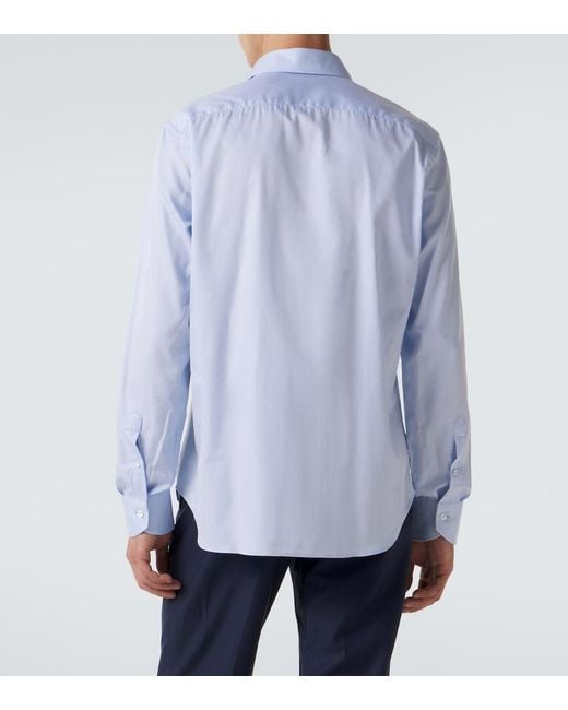 Canali Blue Cotton Shirt for men