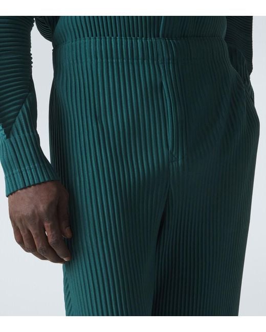 Homme Plissé Issey Miyake Color Pleats Straight Pants in Green for