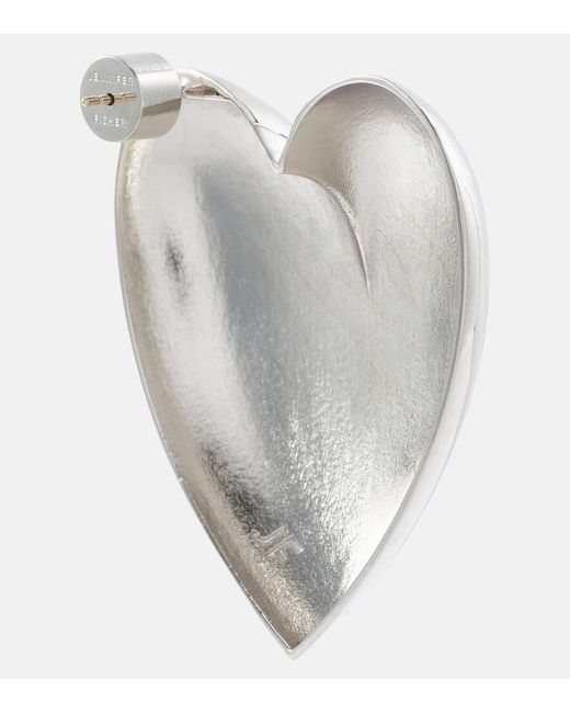 Pendientes Puffy Heart chapados en oro blanco de 10 ct Jennifer Fisher de color Metallic