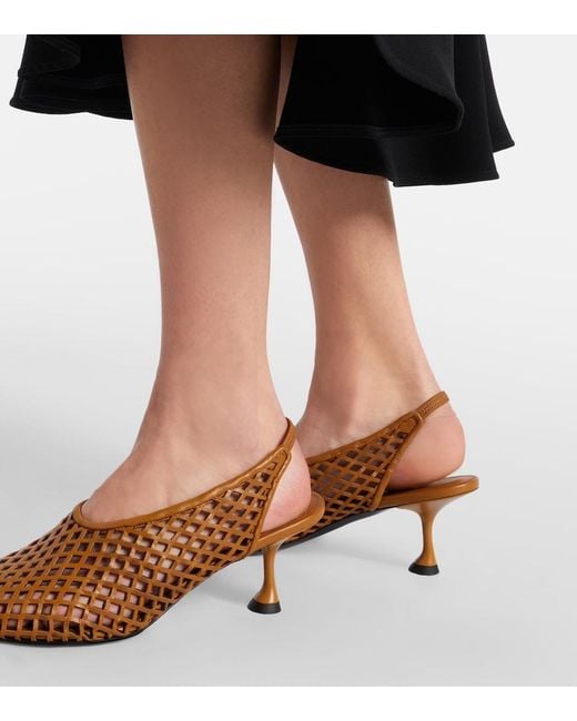 Proenza Schouler Brown Tee Leather Slingback Pumps