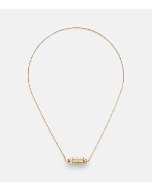 Marie Lichtenberg White Coco Micro 18Kt Locket Necklace With Diamonds
