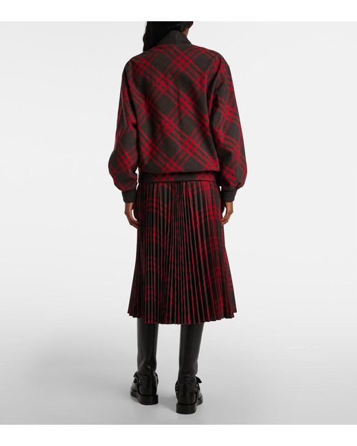 Burberry Red Check Bomber Jacket