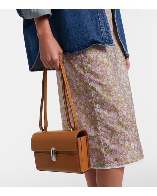 SAVETTE Brown Symmetry 19 Leather Crossbody Bag