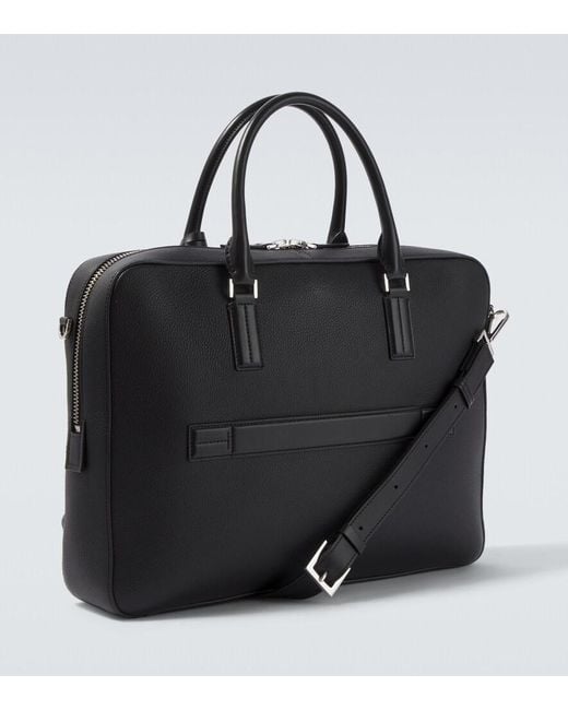 Tom Ford Black Elliot Leather Briefcase for men
