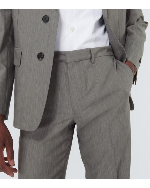 Prada Gray Mohair Slim Pants for men