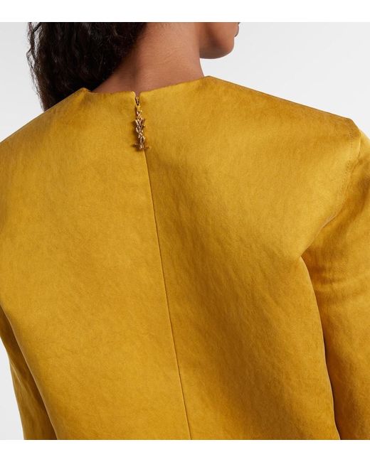 Saint Laurent Yellow Silk Mini Dress
