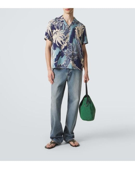 J.W. Anderson Green Leaf Leather Thong Sandals for men