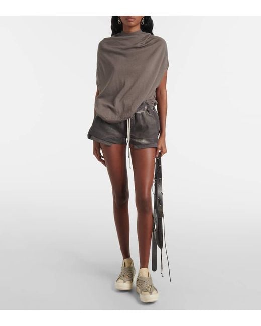 Rick Owens Natural Hollywood Megalace Suede Sneakers