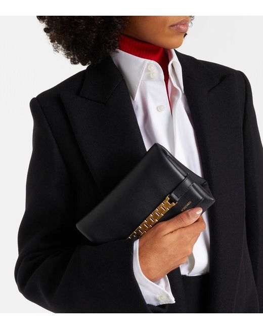 Victoria Beckham Black Chain Mini Leather Shoulder Bag