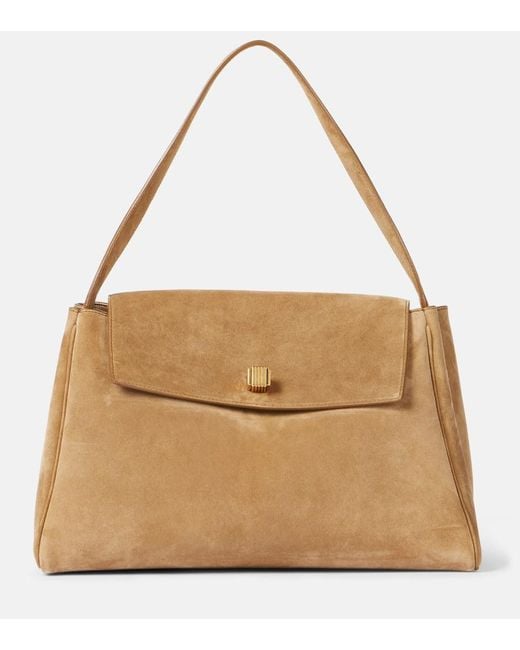 Khaite Natural Tote Bag Audrey Aus Veloursleder