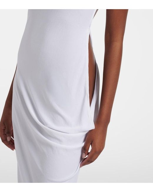 Jacquemus White The Sole Cutout Jersey Midi Dress