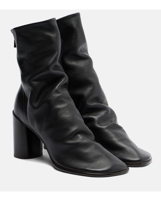 Lemaire Black Glove Leather Ankle Boots