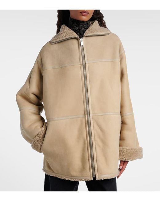 Yves Salomon Natural Wendbare Jacke Aus Leder Und Shearling