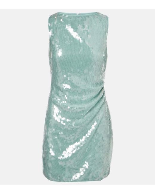 Staud Green Eton Sequined Minidress