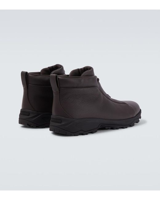 Zegna Black Triple Stitch Vetta Leather Sneakers for men