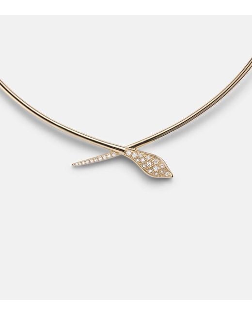 Sydney Evan Metallic Snake 14Kt Choker With Diamonds