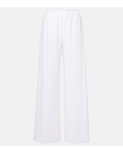 Asceno White Austin Cotton Straight Pants