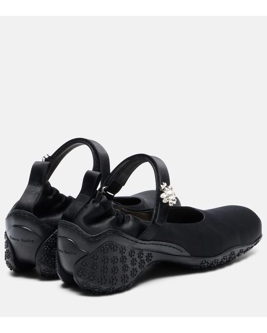 Simone Rocha Black Ballet Runner Embellished Ballet Flats