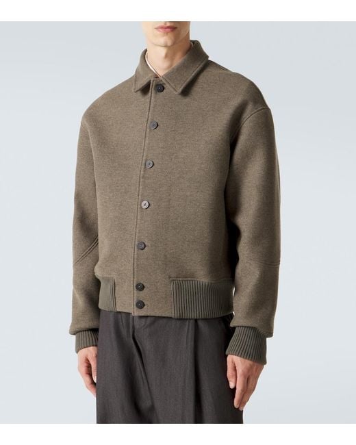 Jacquemus Green Virgin Wool Blouson Jacket for men