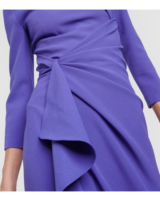 Safiyaa Blue Avery Crepe Maxi Dress