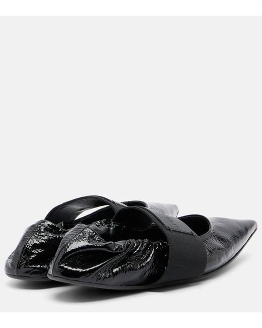 Givenchy Black Crush Leather Ballet Flats
