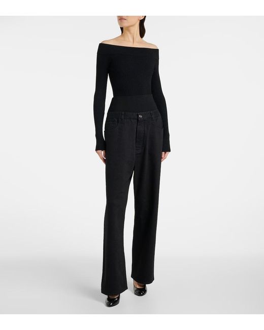 Alaïa Blue High-Rise Straight Jeans