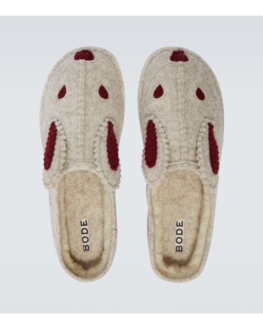 Bode White Wool-Blend Slippers for men